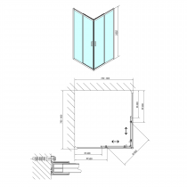 CARMEN štvorcová sprchová zástena 800x800x1650mm, číre sklo