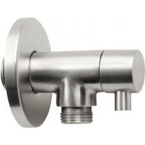 MINIMAL rohový ventil s rozetou, 1/2"x 3/8" pre teplú vodu, nerez