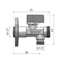 Rohový ventil A-80 1/2"x3/8" s filtrom, anticalc, chróm