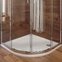 Štvrťkruhová sprchová vanička, 90x90x3 cm, R550, bez nožičiek, liaty mramor