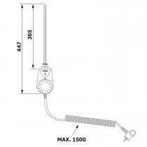 Elektrická vykurovacia tyč s integrovaným termostatom 900W, biela