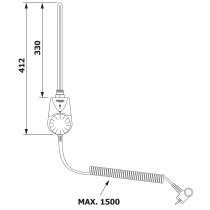 Elektrická vykurovacia tyč s integrovaným termostatom 500W, biela