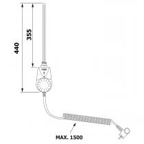 Elektrická vykurovacia tyč s integrovaným termostatom 700W, biela
