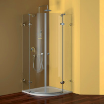 Sprchový kút, Fantasy, štvrťkruh, 90 cm, R550, chróm ALU, sklo Číre, pánty oválne