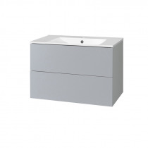 Aira, kúpeľňová skrinka, s keramickým umývadlom 80 cm, sivá