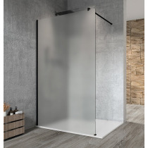 VARIO BLACK jednodielna sprchová zástena na inštaláciu k stene, matné sklo, 700 mm