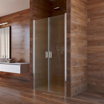 Sprchové dvere, LIMA, dvojkrídlové, lietacie,  85 cm, chróm ALU, sklo Point