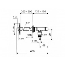SCHELL ventil nezámrzný 1/2" x 3/4", POLAR II Set