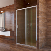 Sprchové dvere, LIMA, dvojdilene, zasúvacie,  100 cm, chróm ALU, sklo Point