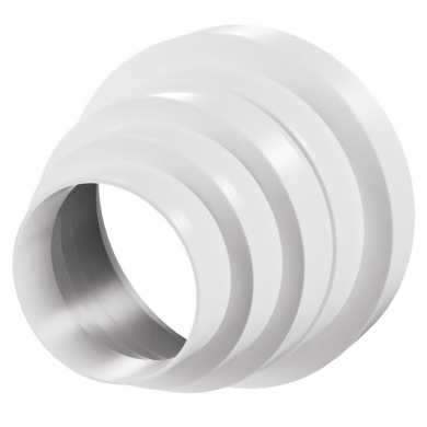 Redukcia kruhová d150/125/120/100/80 L=125mm PVC biela