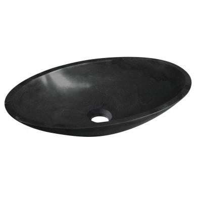 BLOK kamenné umývadlo 60x11x35 cm, čierny Marquin, matný