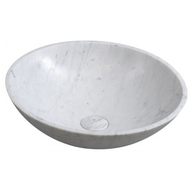 BLOK kamenné umývadlo 42x14 cm, biela carrara