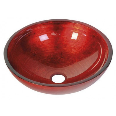 MURANO ROSSO IMPERO sklenené umývadlo 40x14cm, červené