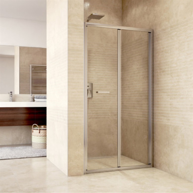 Sprchové dvere zalamovacie, Mistica, 80x190 cm, chróm ALU, sklo Chinchilla