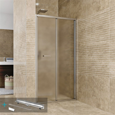 Mistica sprchový set: zalamovacie dvere, sprchový žľab