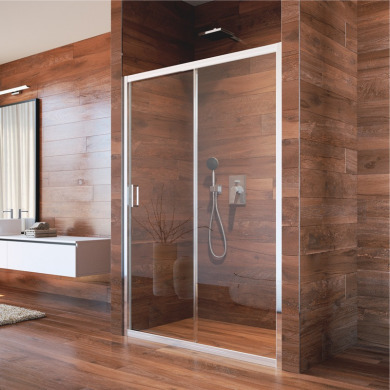Sprchové dvere, LIMA, dvojdilene, zasúvacie,  120 cm, chróm ALU, sklo Point