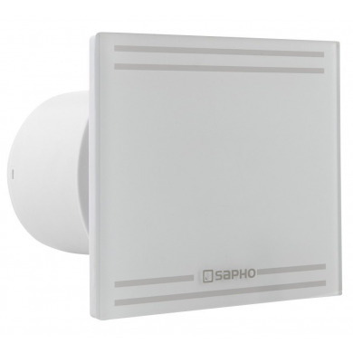 GLASS kúpeľňový ventilátor axiálny, 8W, 100mm potrubie, biela