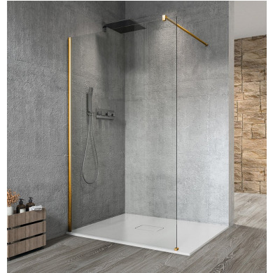 VARIO GOLD jednodielna sprchová zástena na inštaláciu k stene, číre sklo, 700 mm