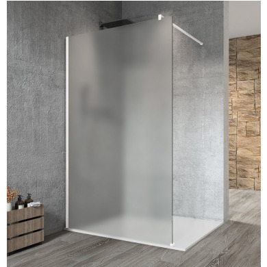 VARIO WHITE jednodielna sprchová zástena na inštaláciu k stene, matné sklo, 900 mm