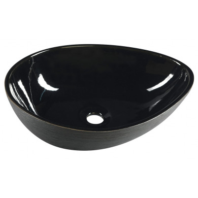 PRIORI  Keramické umývadlo, 51x38 cm, na dosku, čierna