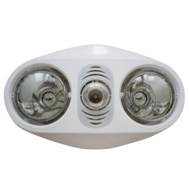Stropný kúpeľňový infraohrievač s osvetlením a ventilátorom, 630 W, biela