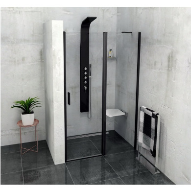 ZOOM LINE BLACK sprchové dvere 1400mm, číre sklo