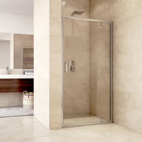 Sprchové dvere pivotové, Mistica, 80 cm, chróm ALU, sklo Čiré