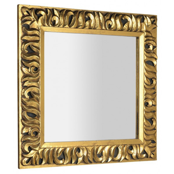 ZEEGRAS zrkadlo v ráme, 90x90cm, zlatá