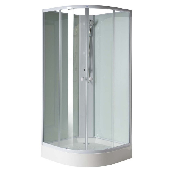 AIGO štvrťkruhová sprchová zástena 900x900x2060mm, číre sklo